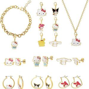 SALLY ROSE Hello Kitty Jewelry 12 Piece Women's Gift Set - Necklace, Earrings, +